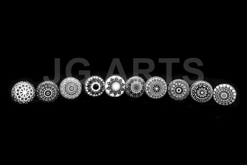 JGARTS Set of 10 Black Ceramic Porcelain Pottery Cabinet knob Drawer pulls Furniture Handles Shabby Chic Vintage - Image 4